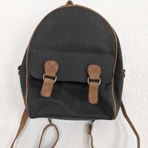 5/$25 Gray Faux Leather Backpack
